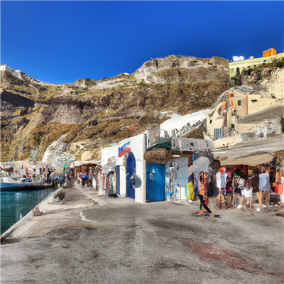 Old Port: Een pittoreske haven met traditionele vissersbootjes in Santorini