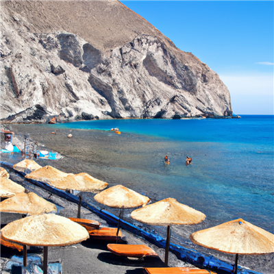 Ontdek het adembenemende strand van Perissa op Santorini